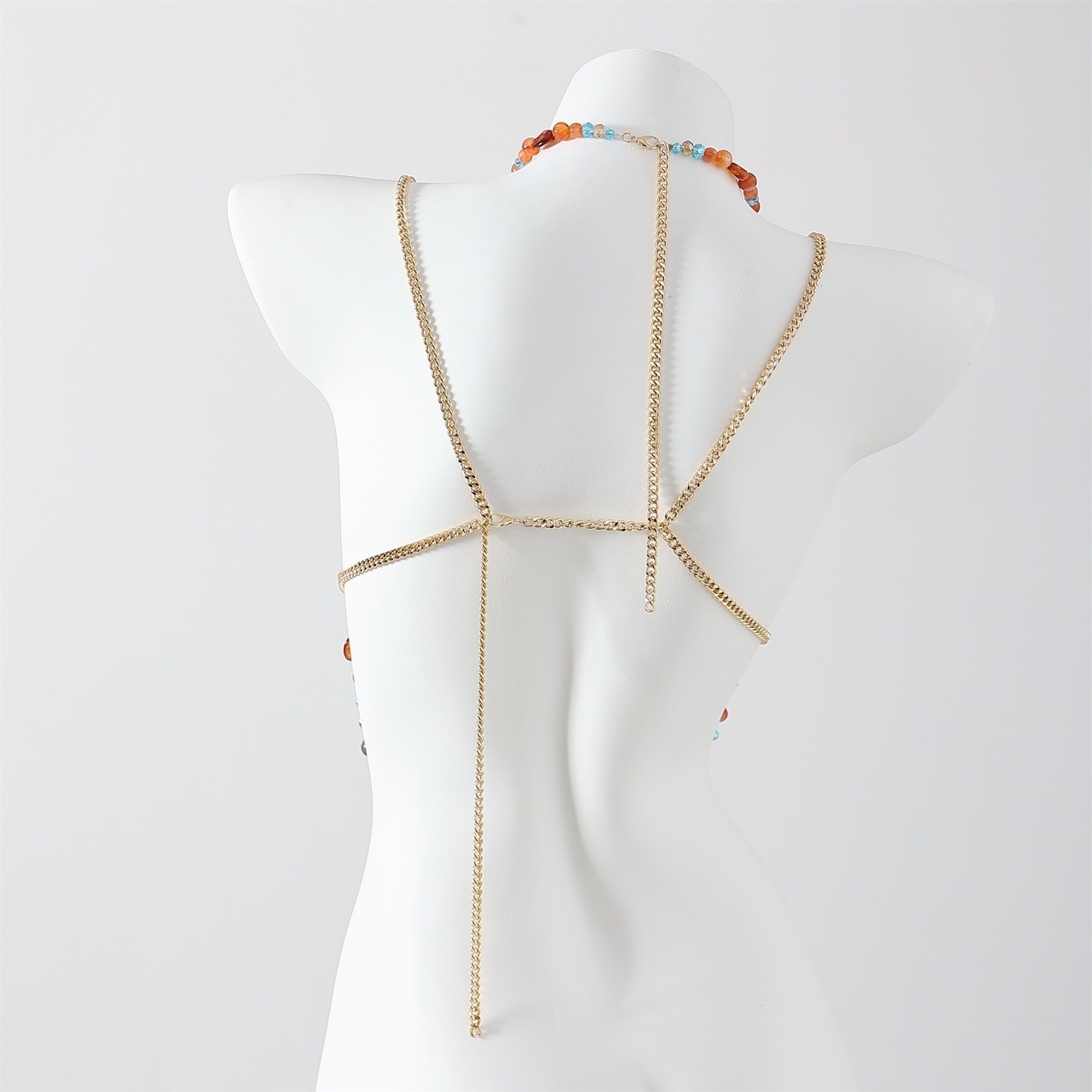 Beaded Neck Body Chain For Womens Beaded Tops Bra