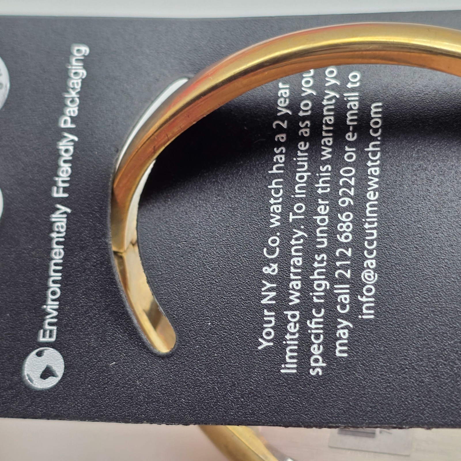 NY & Co Gold Tone Clamper Watch 35mm Cuff Bracelet 6.5 in Quartz Oval New w/Tags