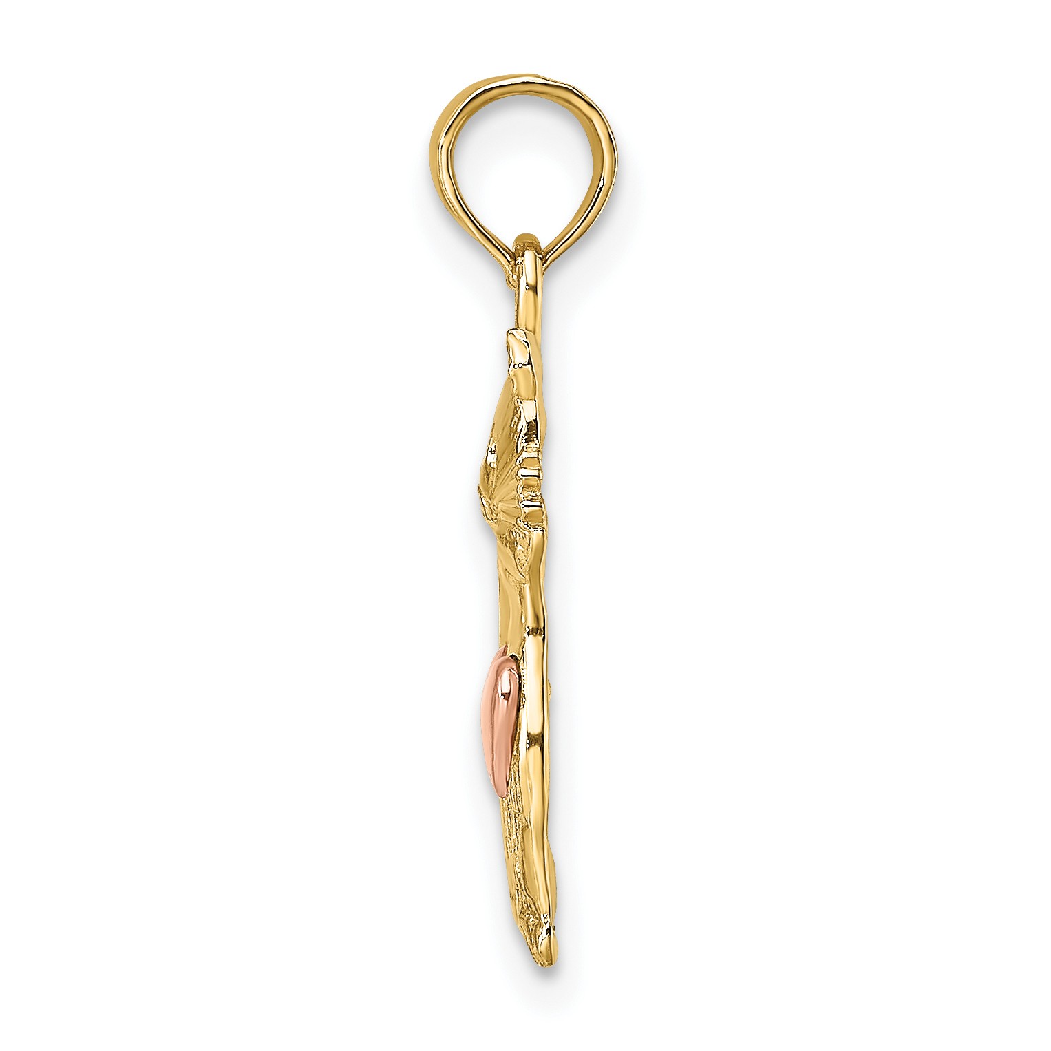 10k Two-Tone Cat with Heart Charm 10K9104