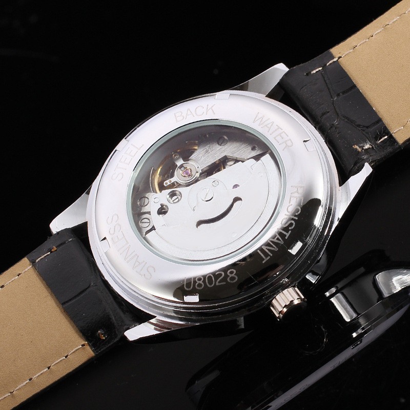 Mens Automatic Mechanical business Watch Alloy Self-winding minimalist Gift