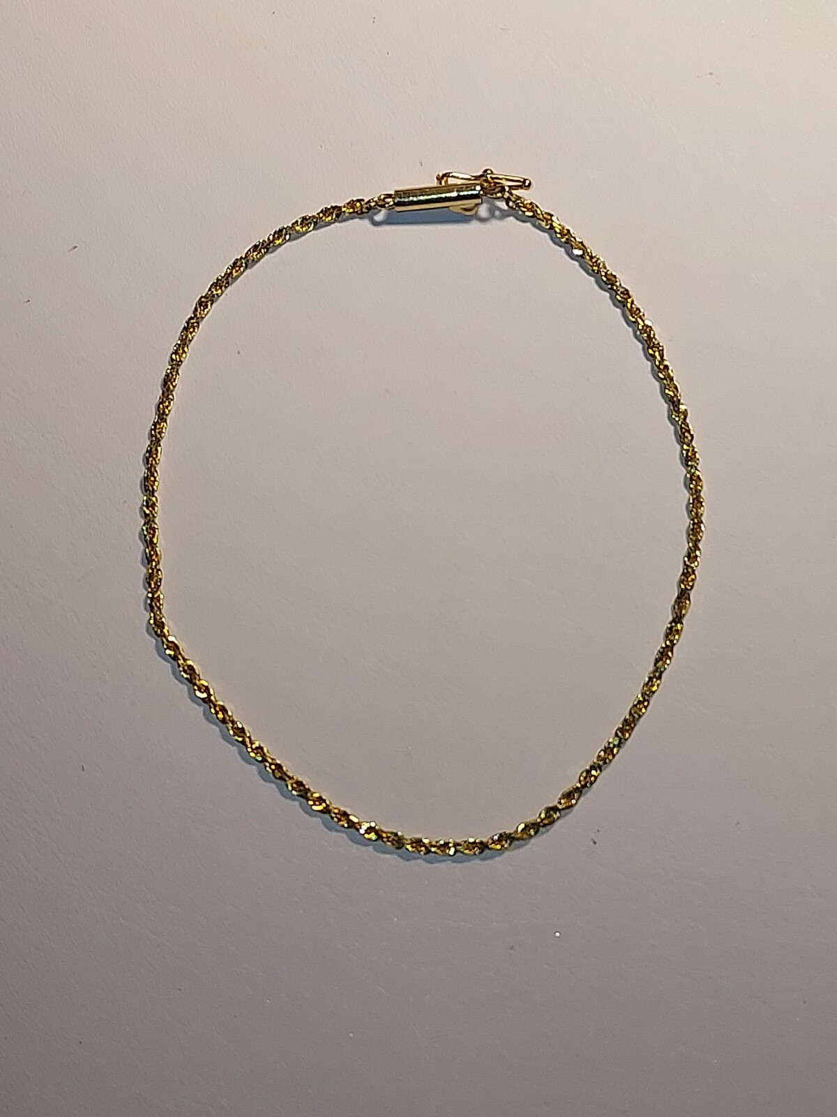 14K Yellow Gold~**1.3 MM THICK SPARKLY ROPE BRACELET**~7″ Long~2 GRAMS