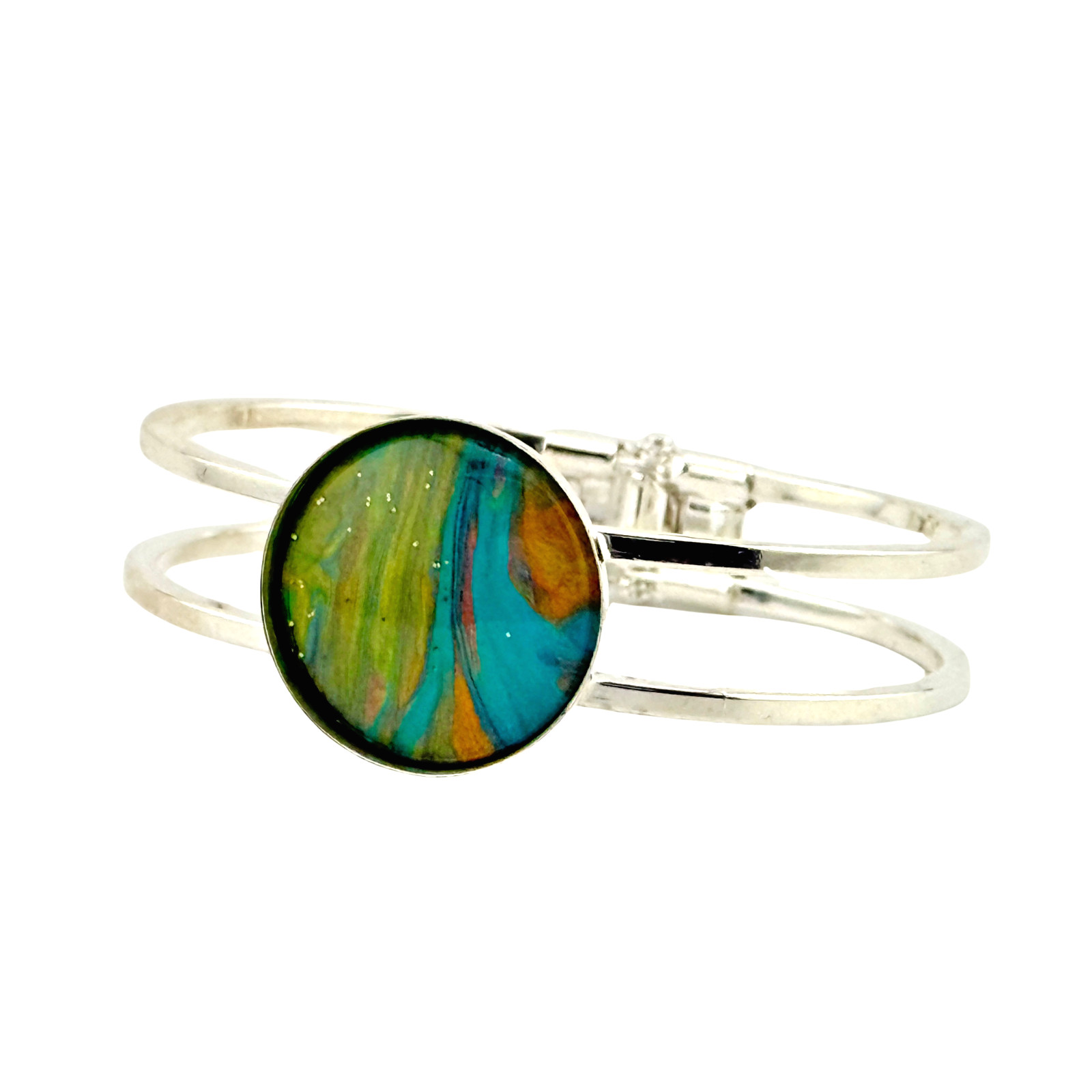Silver Bracelet Handmade “Fields of Greens” Spring Style