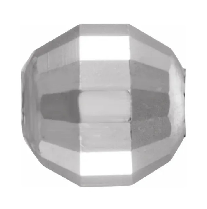 4mm 14k Solid White Gold Mirror Faceted Beveled Diamond Cut Round Stringing Bead