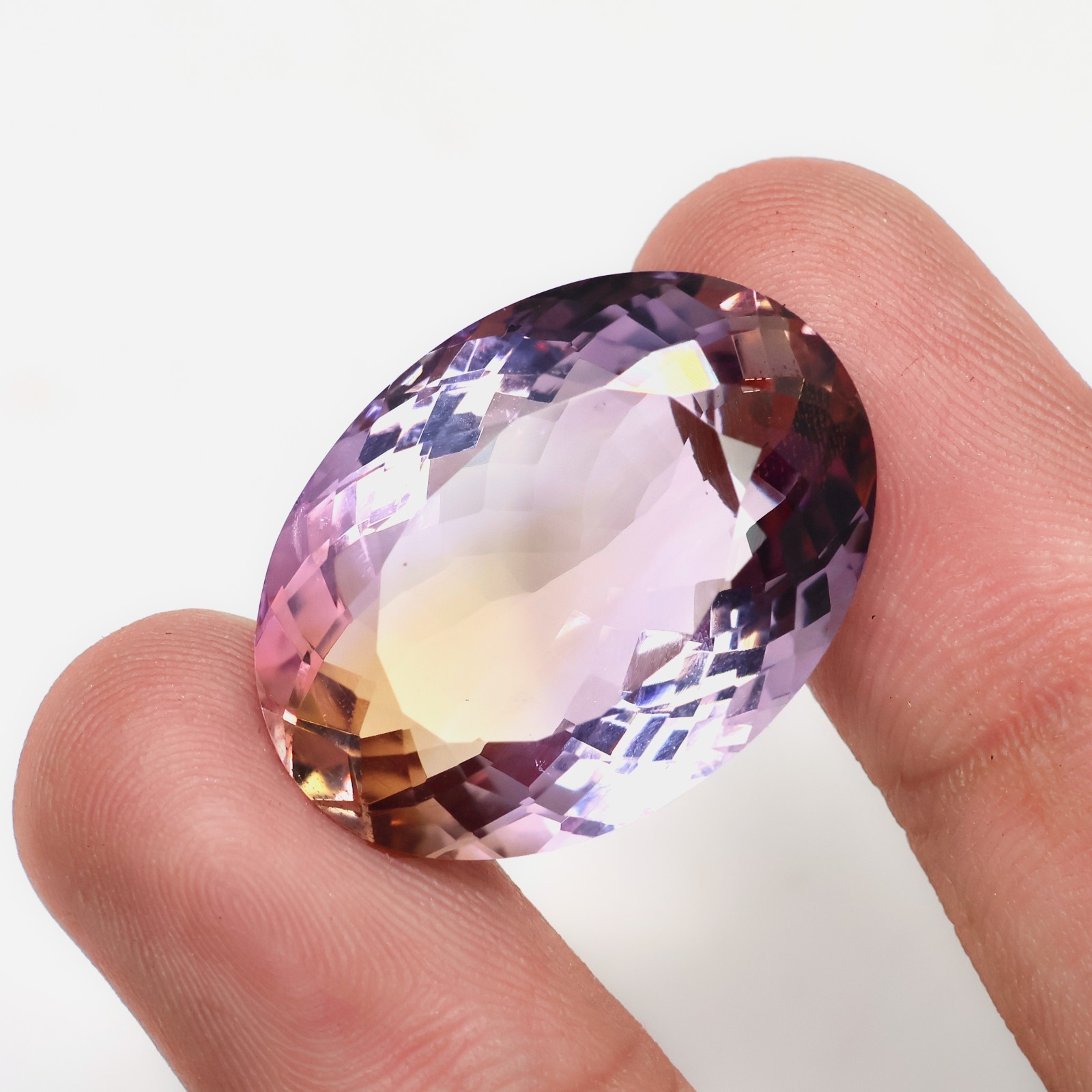 100% Natural Ametrine Oval Cut Certified Gemstone, Weight: 36.40 Carats
