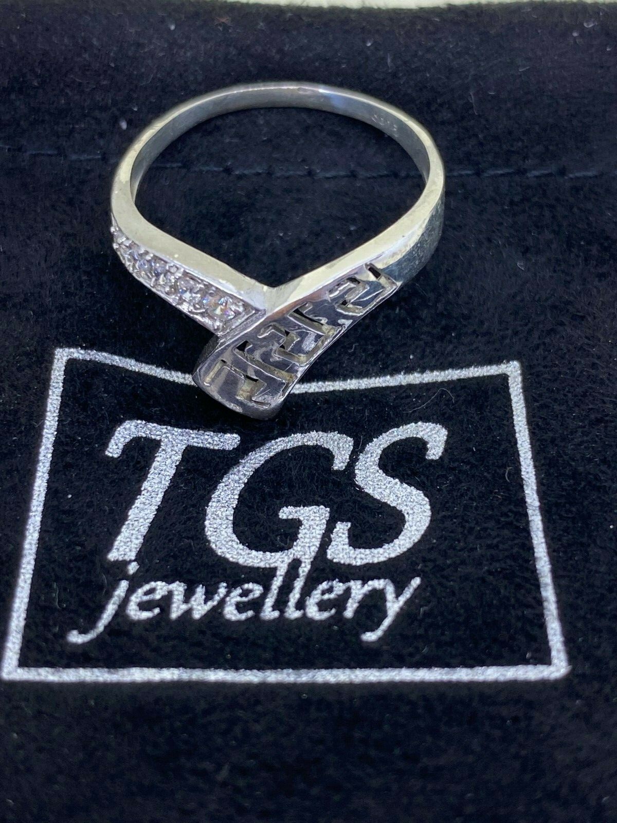Silver 925 Ring UK Handmade With White Gemstones CZ All size available +Gift Box