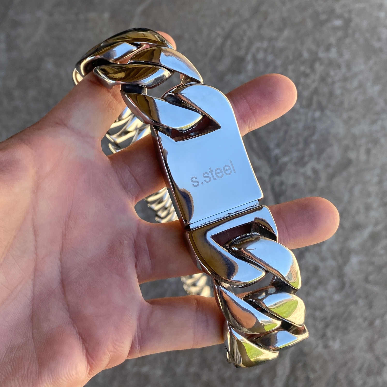 Men’s Huge 30MM Thick Chain Silver Cuban Link 316L Stainless Steel 46″ Necklace