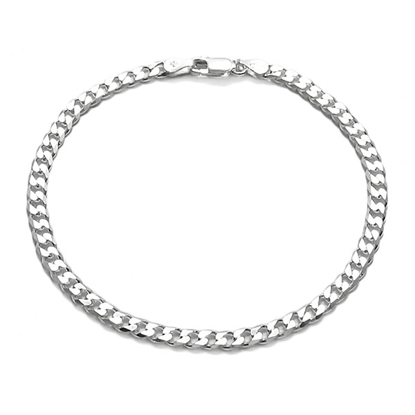 925 Sterling Silver Cuban Link Chain Bracelet 4mm (100 Gauge)