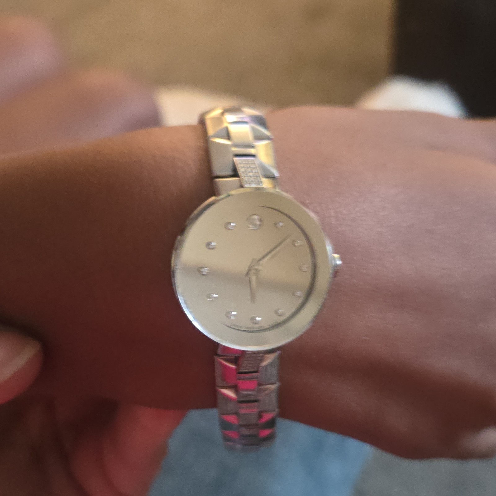 Movado Sapphire Series Diamond Women’s Mirror Dial Swiss Quartz Watch 0606815