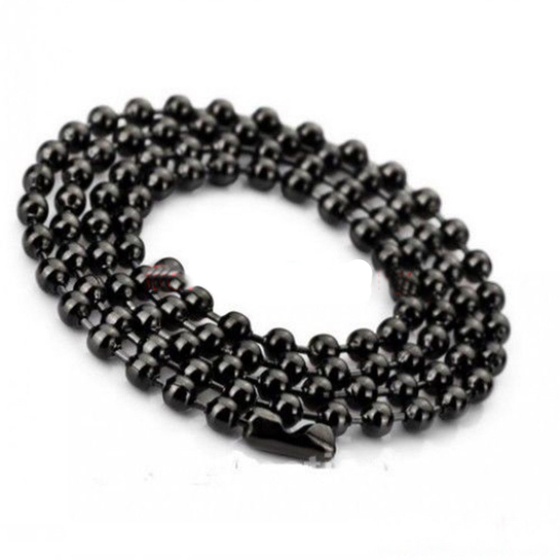 7″-40″ 1.5-12mm Black Stainless Steel Bead Ball Chain Necklace Men Women Jewelry