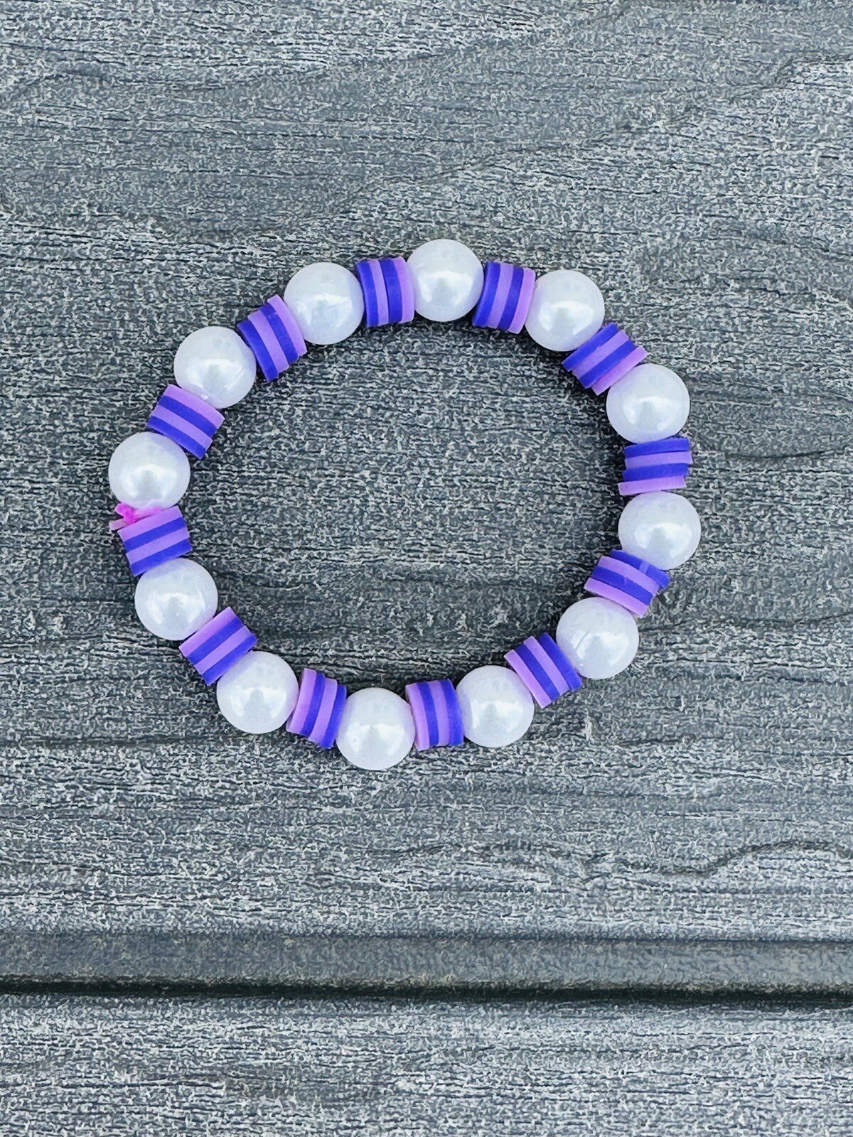 Three Purple Clay Bead Bracelets – Gorgeous