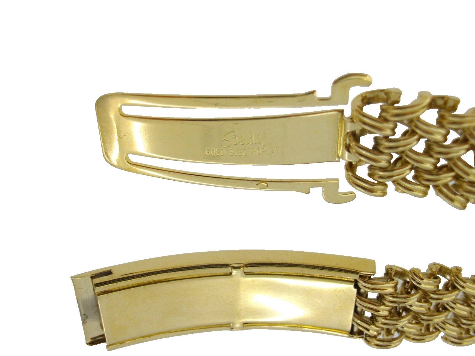 Bracelet Speidel ID Identification Gold Electroplate Woven Links 7.5 in Vintage