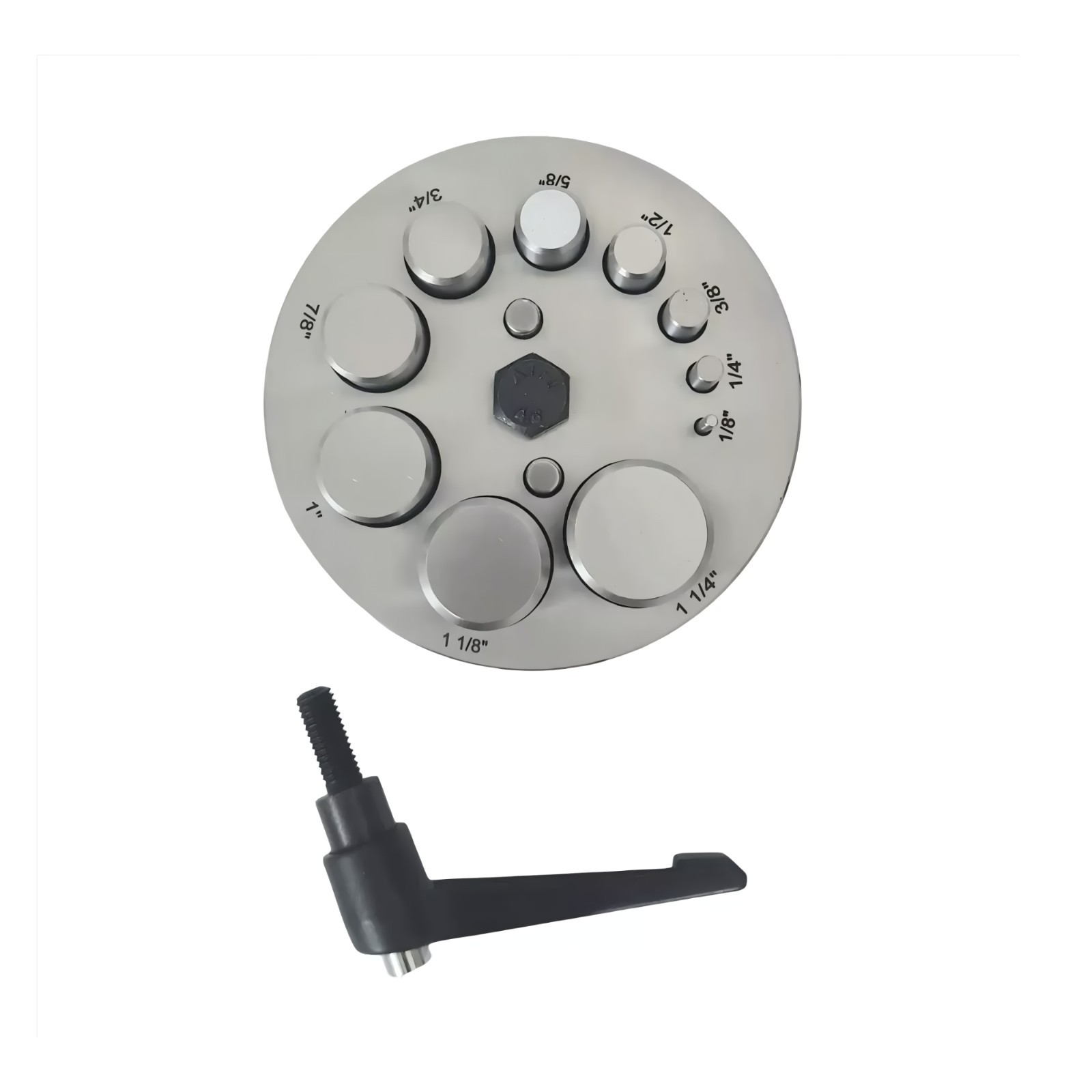 Round Disc Cutter Set with 10 Punches – Sizes From 1/8″ to 1-1/4″ Diameter