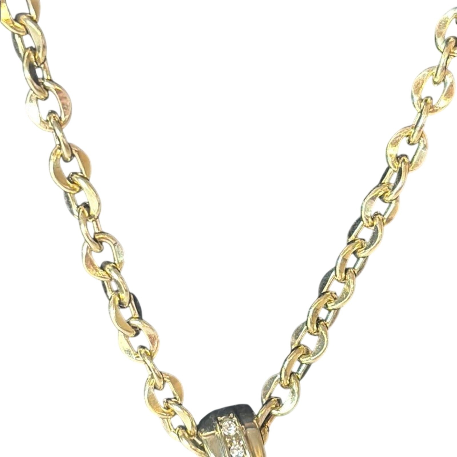 Signed FL&B Gold Tone Rhinestone Star Pendant Necklace Y2K Glam Adjustable