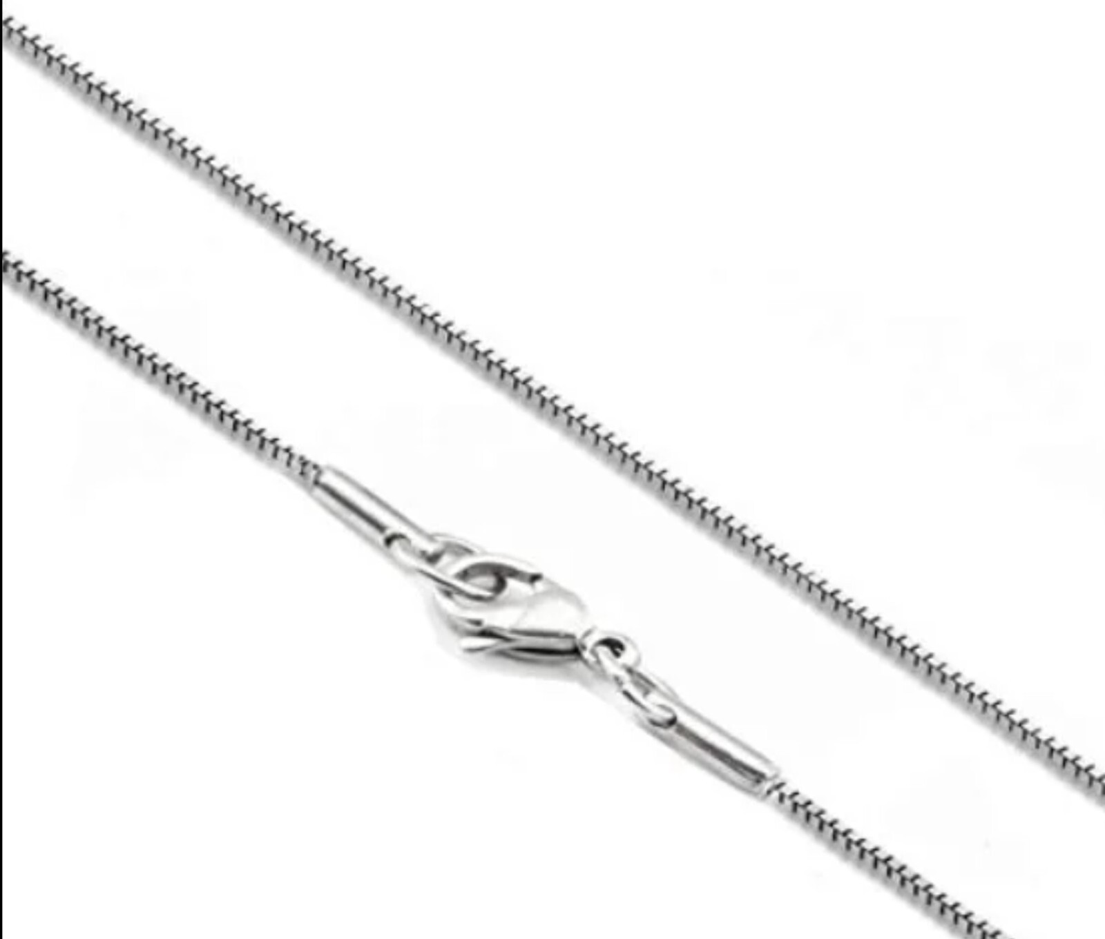 STAINLESS STEEL 1 mm BOX CHAIN 16 inch