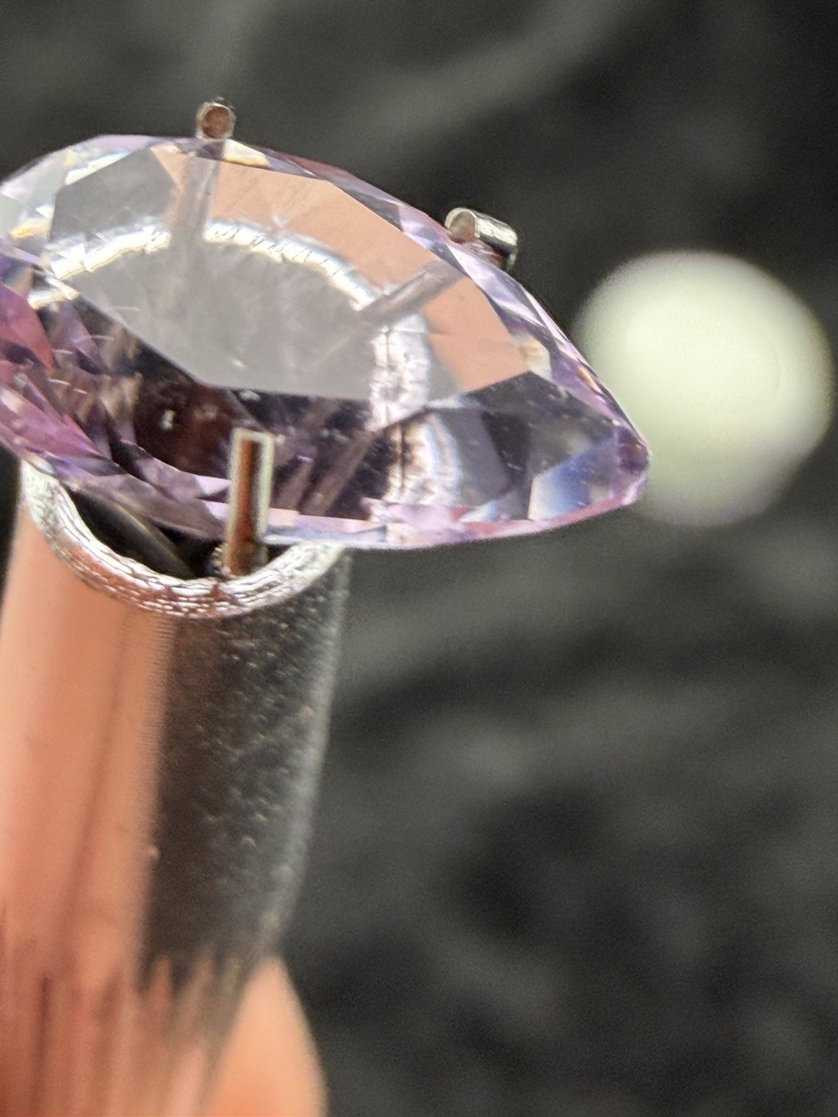 Natural Untreated Brazilian Amethyst Faceted Pear Gemstone 10×6.5 mm 1.5 cts