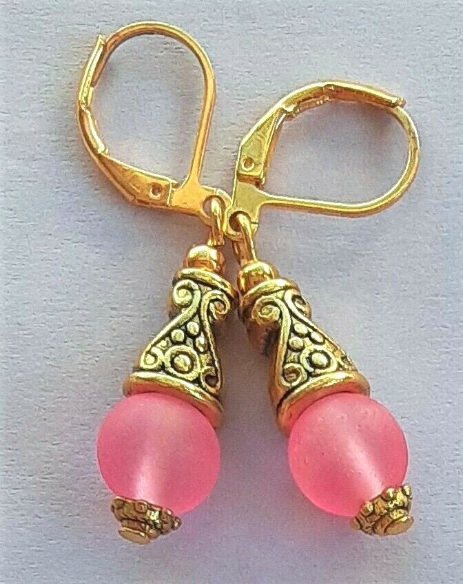 FROSTED GLASS Bali style DROPS Lever back handcrafted GP YOU CHOOSE 910