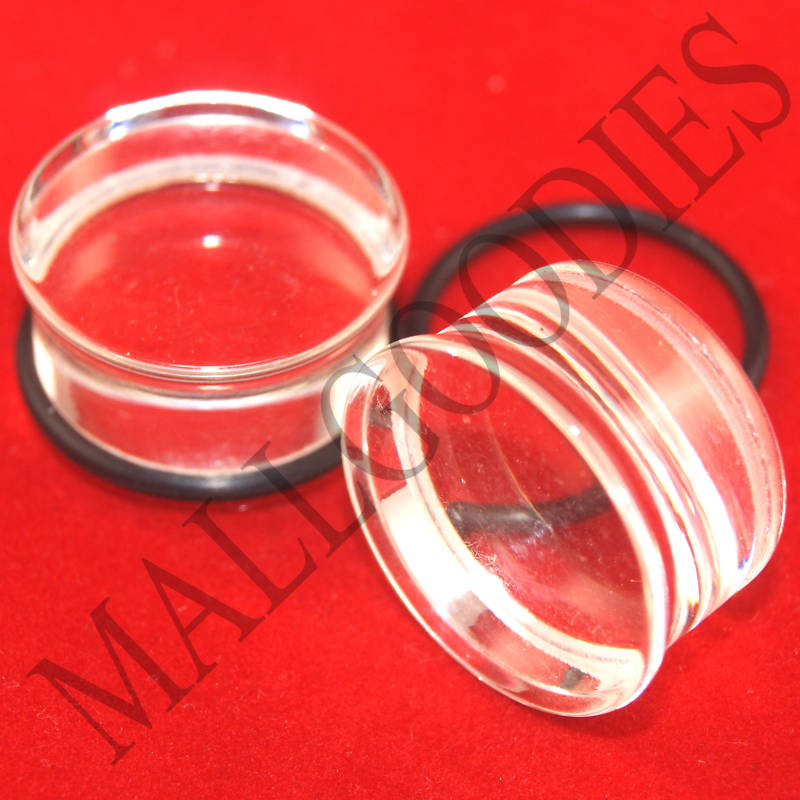 1339 Acrylic Single Flare Clear 1″ One inch Ear Plugs Gauges 25mm 1 Pair 2pcs