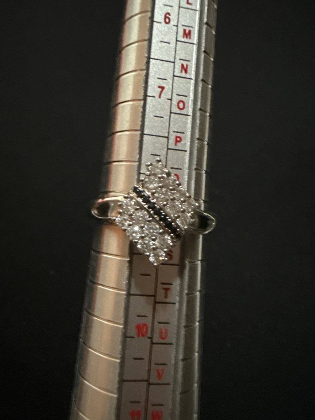 18K White Gold Filled Ring with Sparkling Cluster CZ Stones Size 8.5