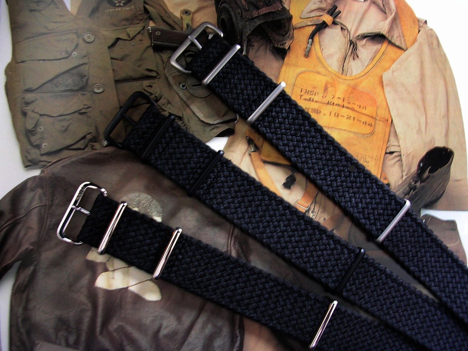 Perlon NATO G10 ® Braided Woven Heavy Nylon watch band strap IW SUISSE 18-20-22m