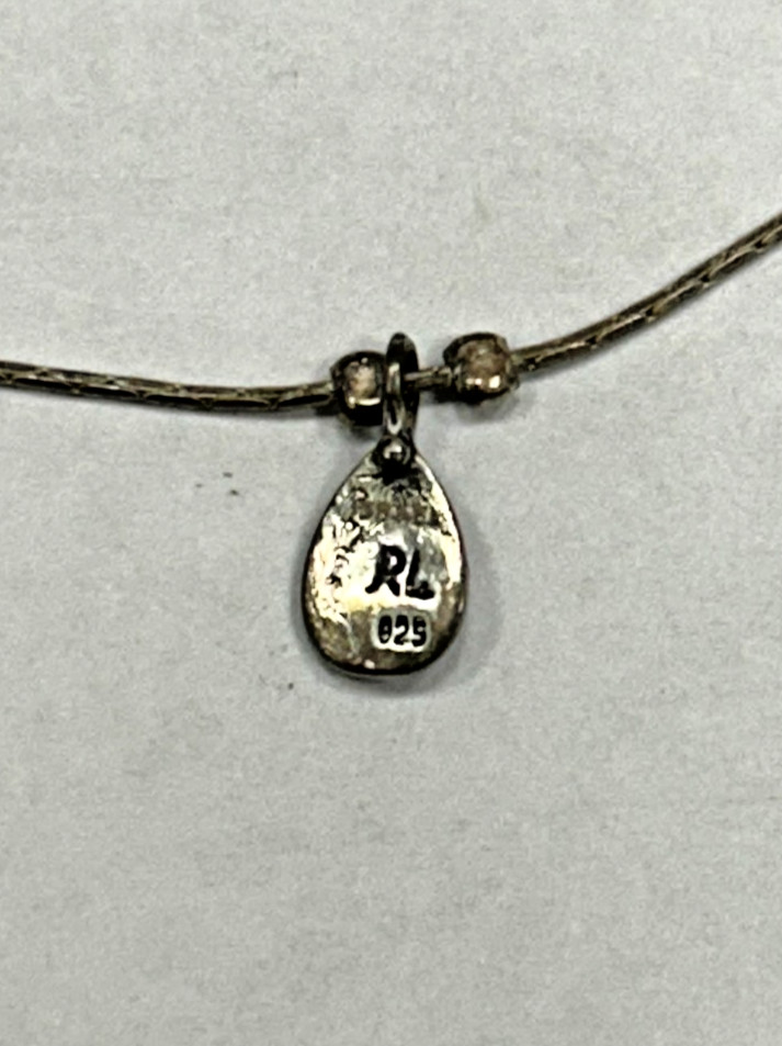 Signed RL 95 Sterling silver Blue Lapis Gemstone Anklet 11 Inches Ralph Lauren