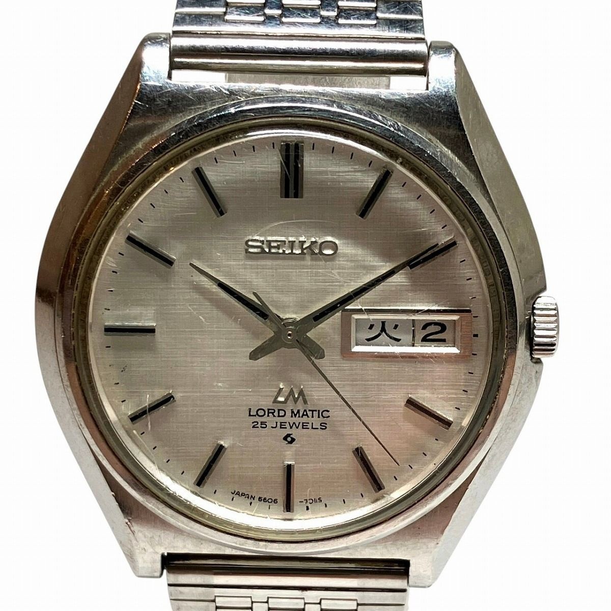 Seiko Roadmatic SS Automatic Watch Silver 66.4g Vintage Used Scratch from Japan