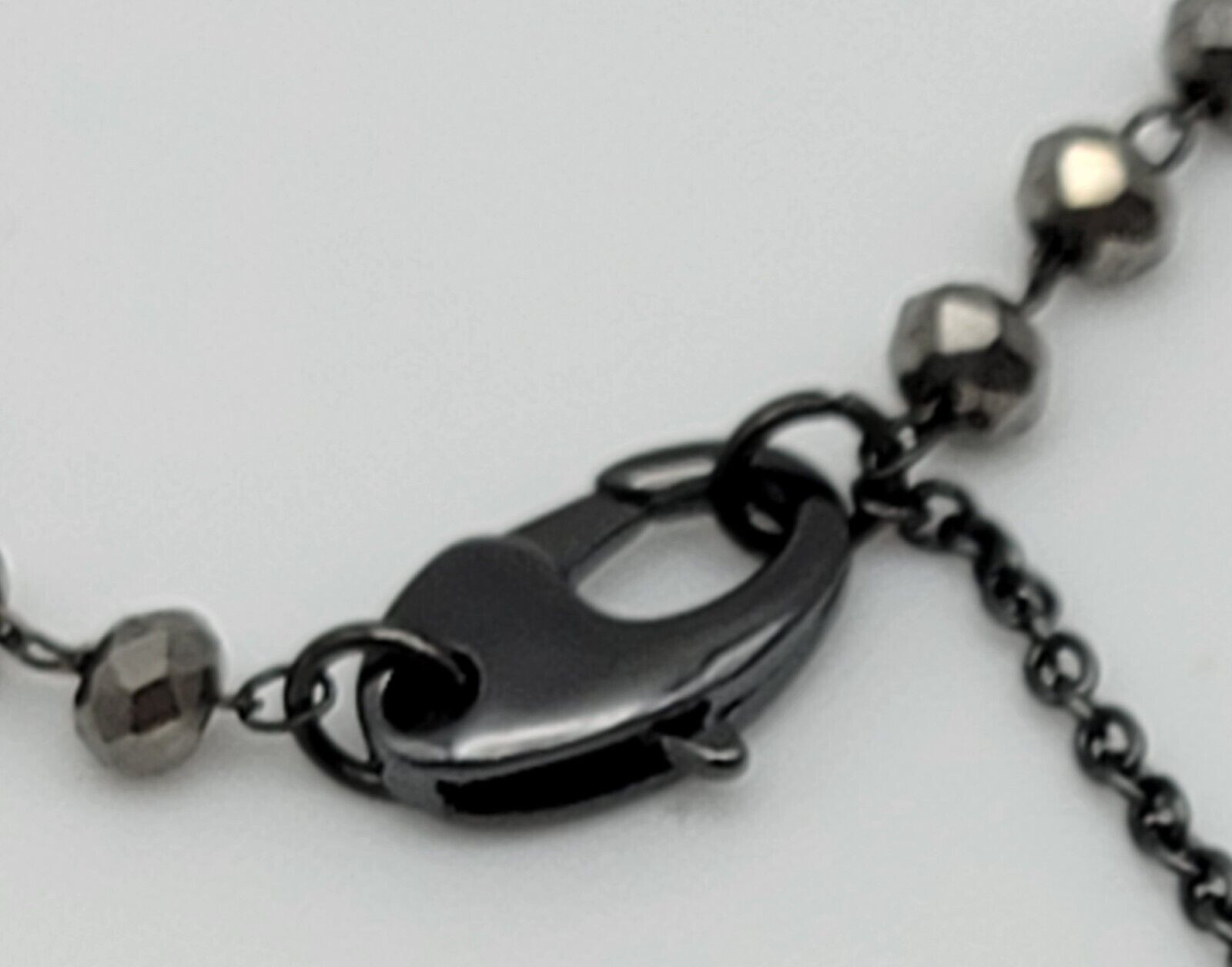 Gunmetal And Clear Crystal Starburst Charm Y-Drop Neckace 22.5 in Signed L