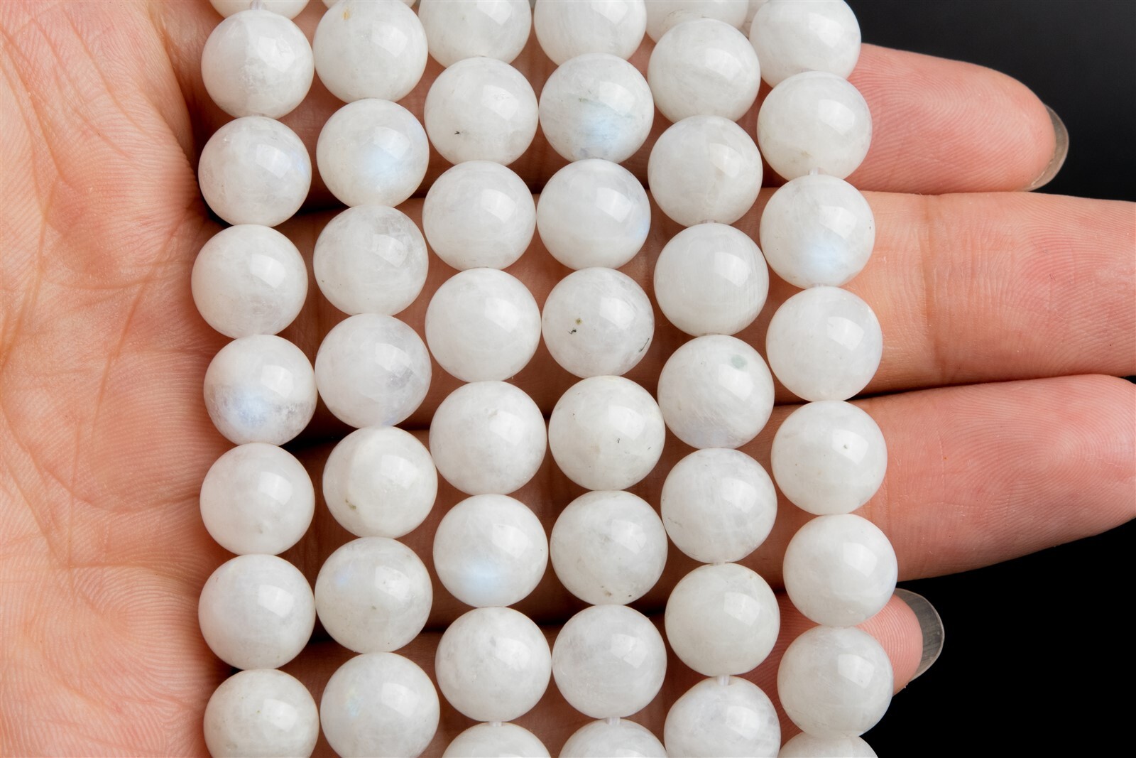 Genuine Natural Rainbow Moonstone Grade A Round Loose Beads 4/6/8/9-10/11-12MM