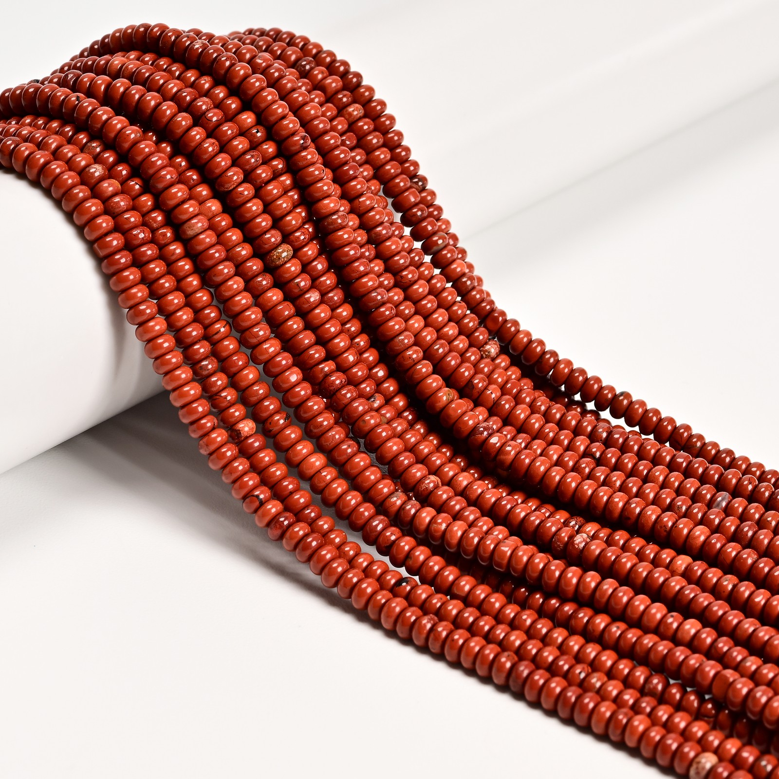 Natural Red Jasper Smooth Rondelle Beads Size 2x4mm 15.5″ Strand