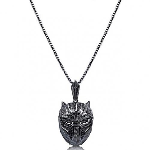 Black Panther Pendant Chain Necklace Mask, Great Gift, Marvel