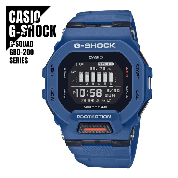 CASIO G SHOCK G SQUAD Smartphone Link Bluetooth Communication GBD 200 2 Blue Men