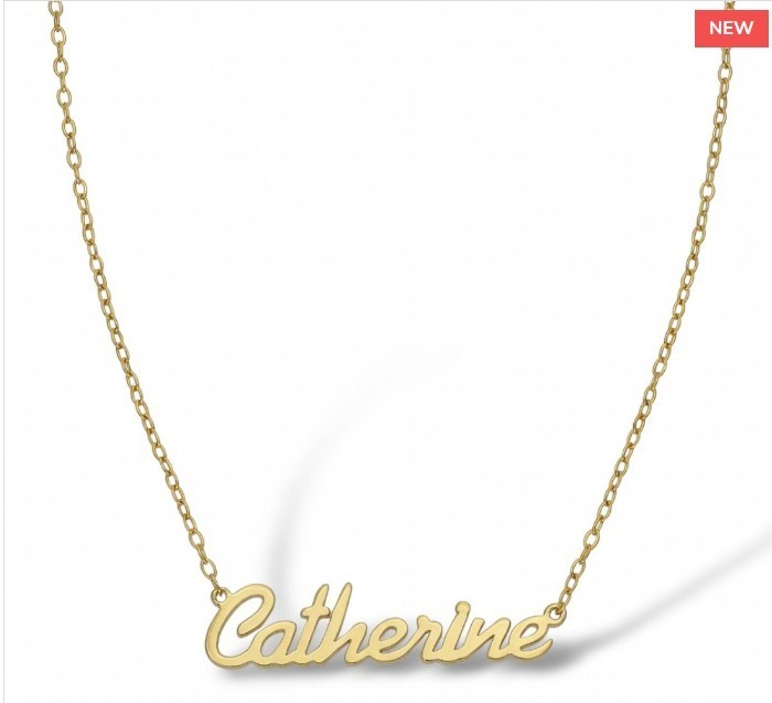 9ct Yellow Personalised Nameplate with 1 name + 16″ Chain MADE TO ORDER