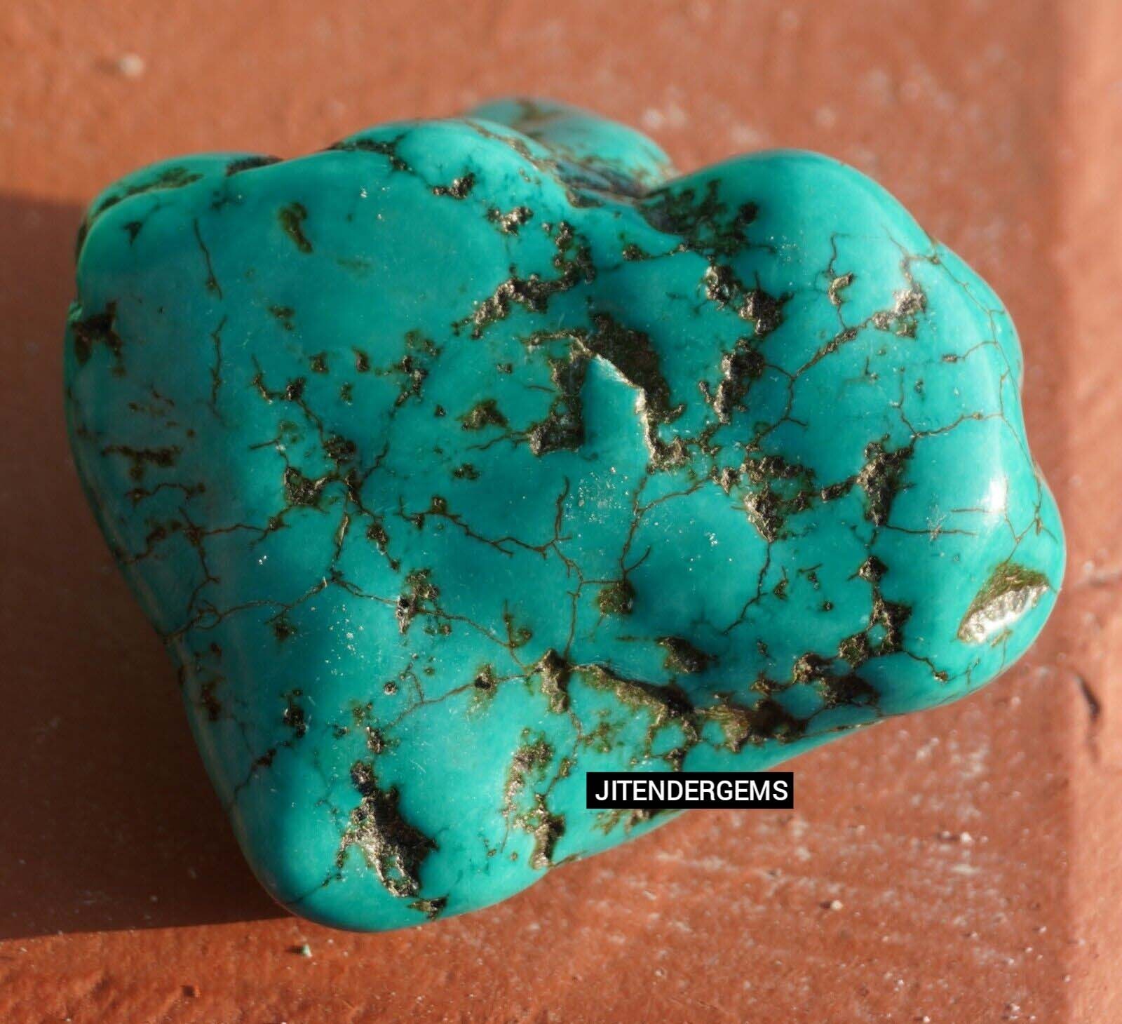 AAA+ Natural Kingman 255 Ct+ Turquoise Tumble Rough Arizona Loose Gemstone