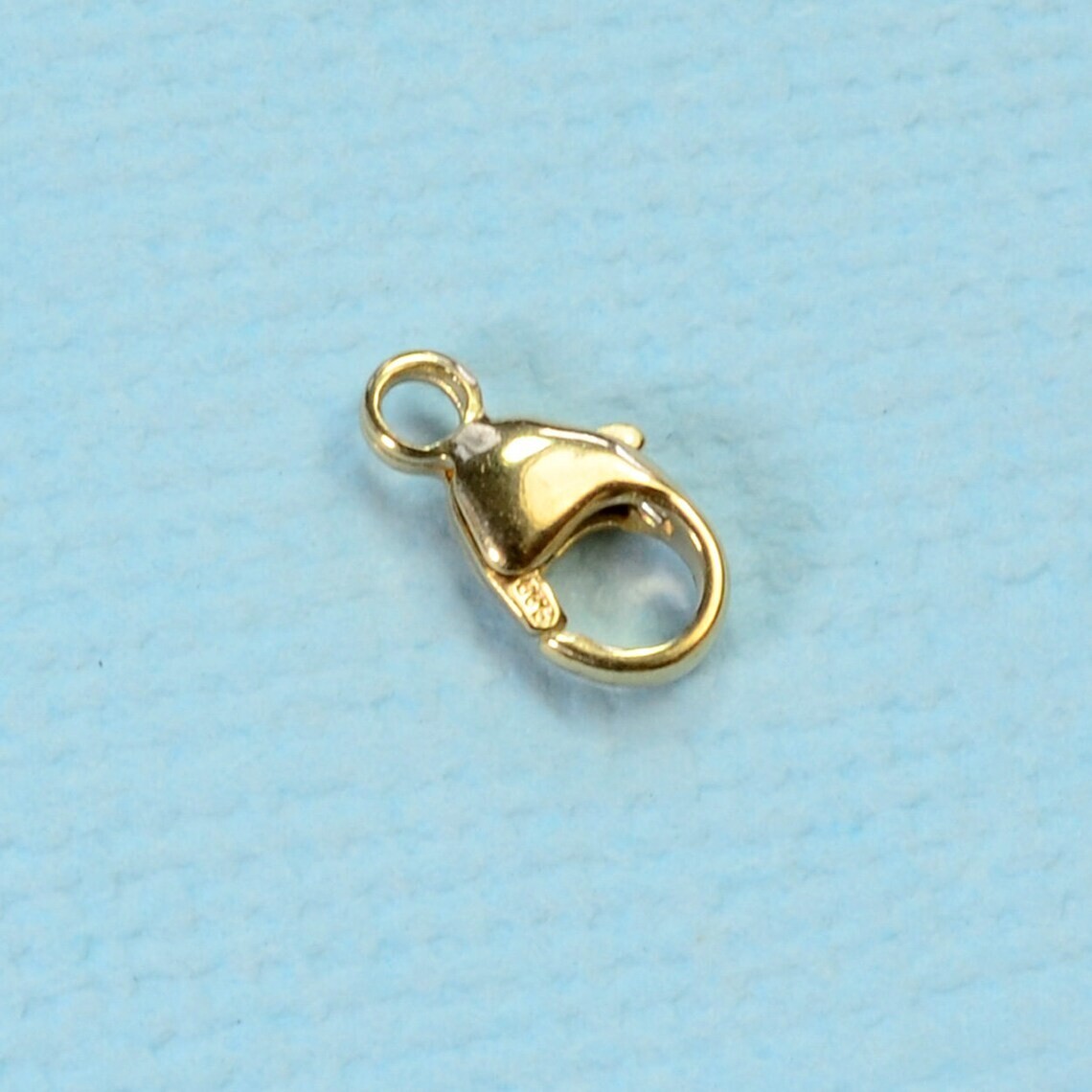 4.5MMx7.8mm 14k Solid Yellow Gold Lobster Clasp With Closed Loop