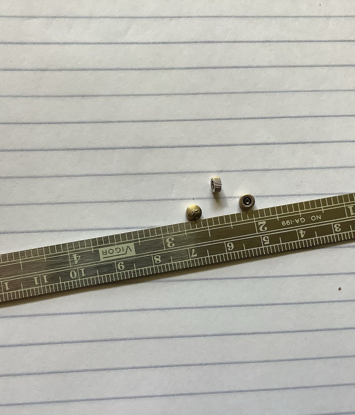 One Longines Vintage Crown High Quality 4 mm genuine 2mm pipe, yellow gold plate