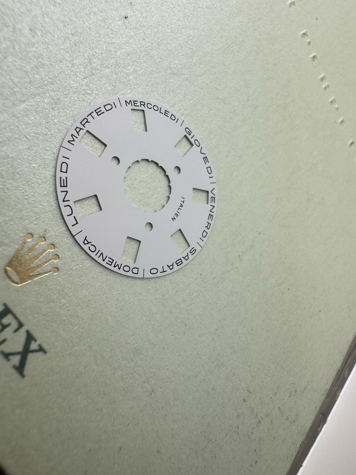 Rolex Watch Factory Day Wheel Disc Ref. 18238 Italian white IVORY Swiss Made
