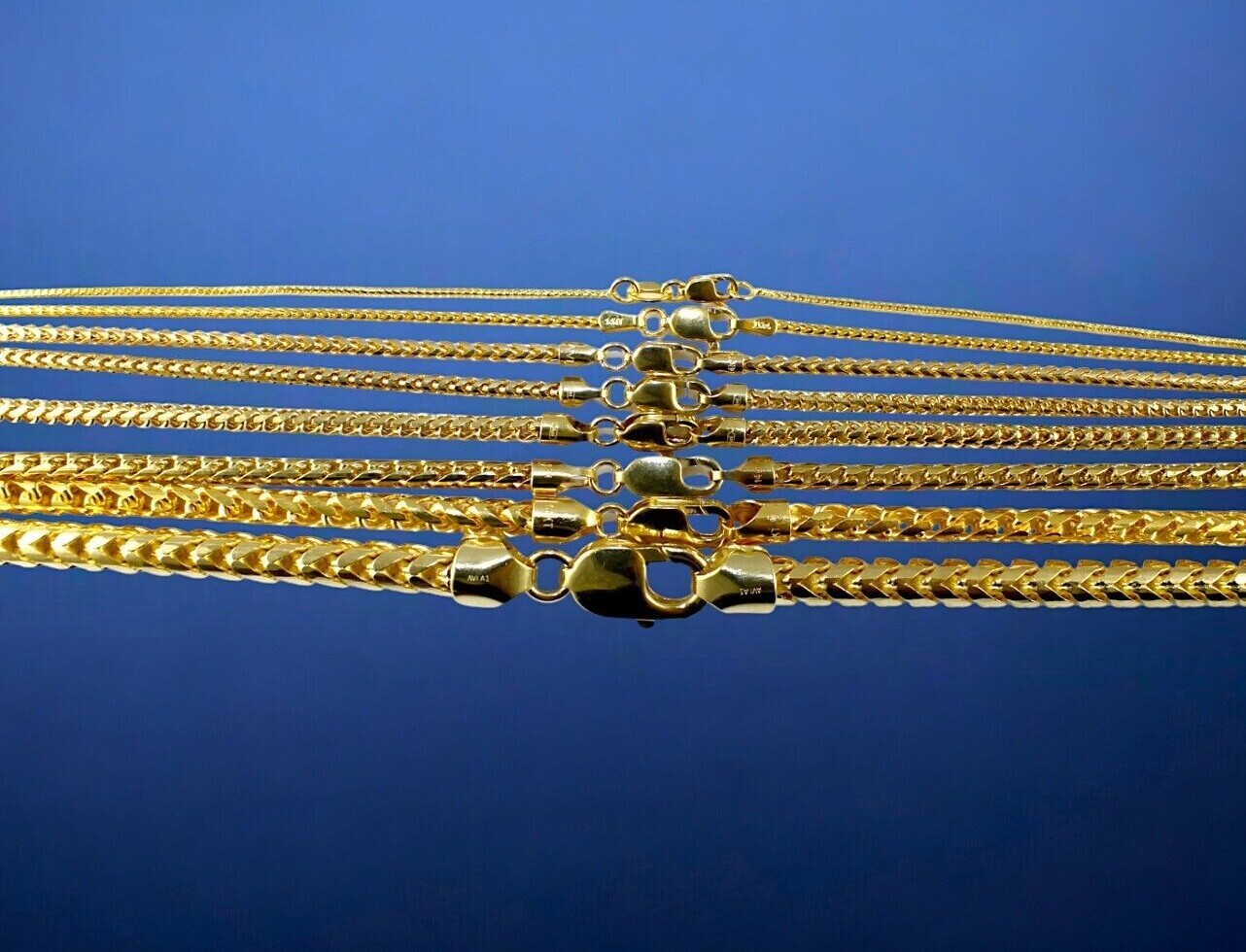 14K Yellow Gold SOLID Franco Round Box Necklace Chain Real Gold 1mm-6mm 16″-30″