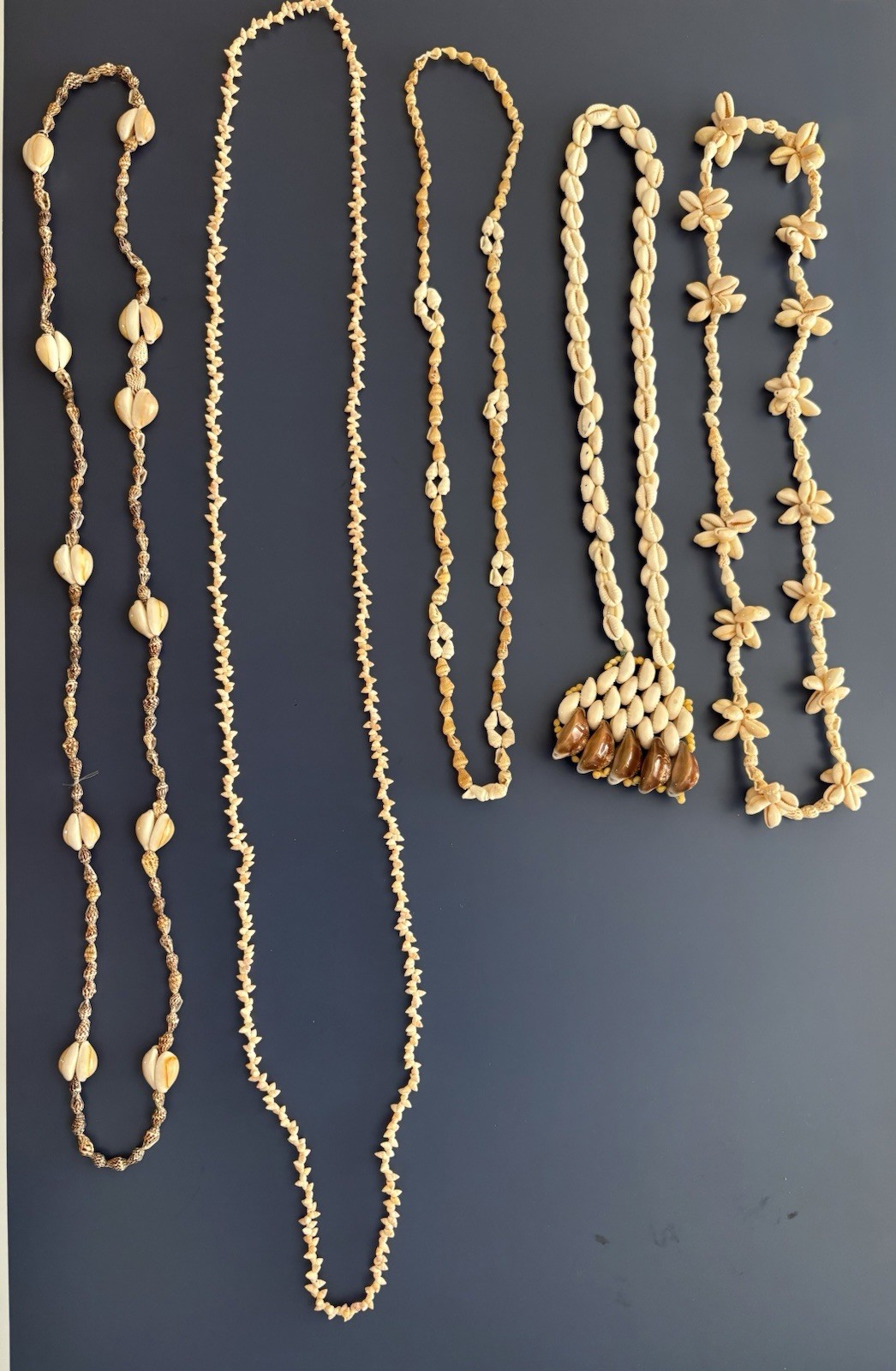 5 Natural Beige Shell Chain Necklaces Beach Boho