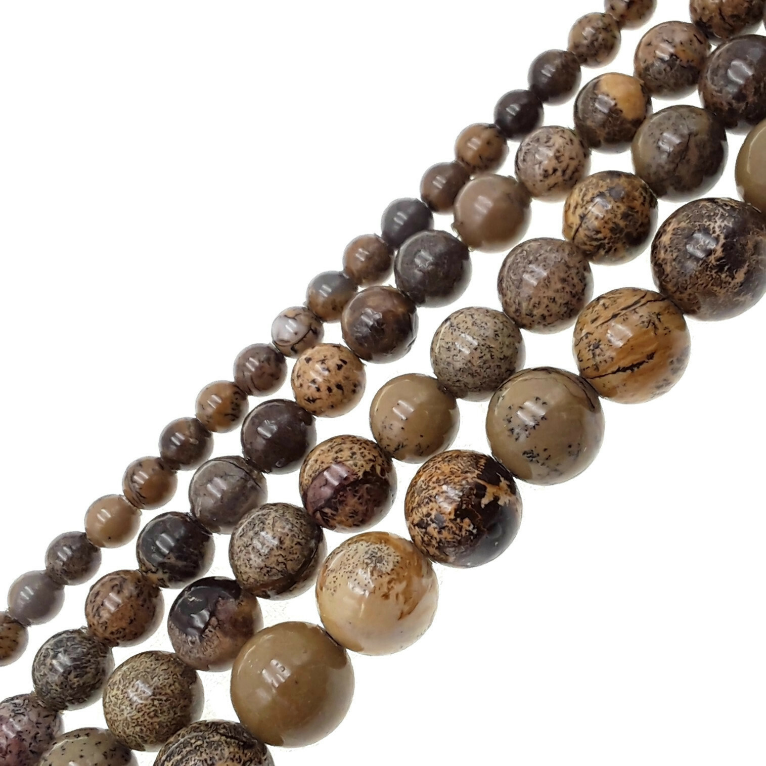 Coffee Bean Jasper Smooth Round Beads 4mm 6mm 8mm 10mm 12mm 15.5″ Strand