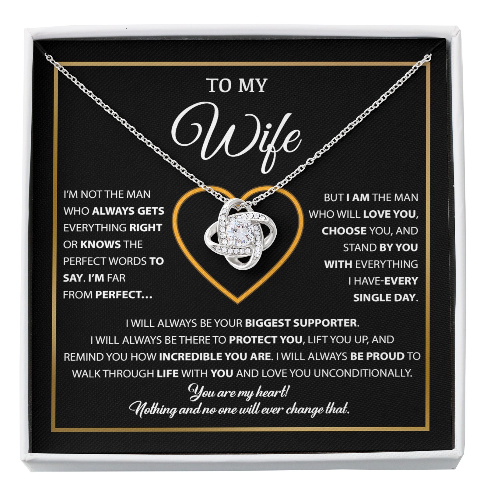 To My Wife Necklace Anniversary Birthday Gift Romantic Jewelry For Her