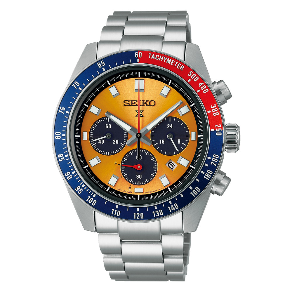 Seiko Prospex Speedtimer “Pogue” Orange Dial Stainless Steel Watch SSC947