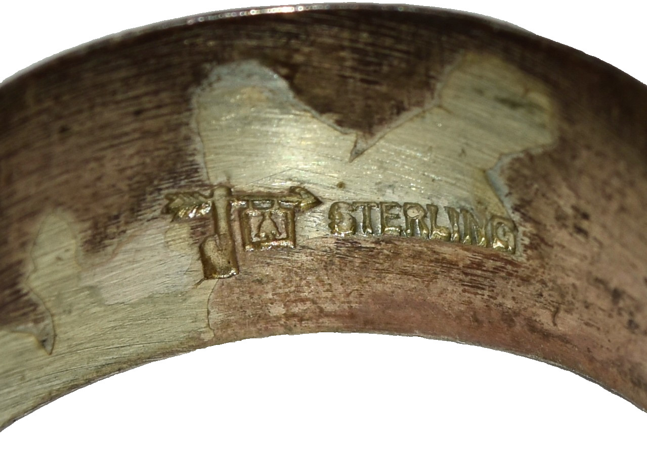 Vintage Signed J with an Arrow Plain Sterling Silver Band Ring 5.3 Gram Size 8.5