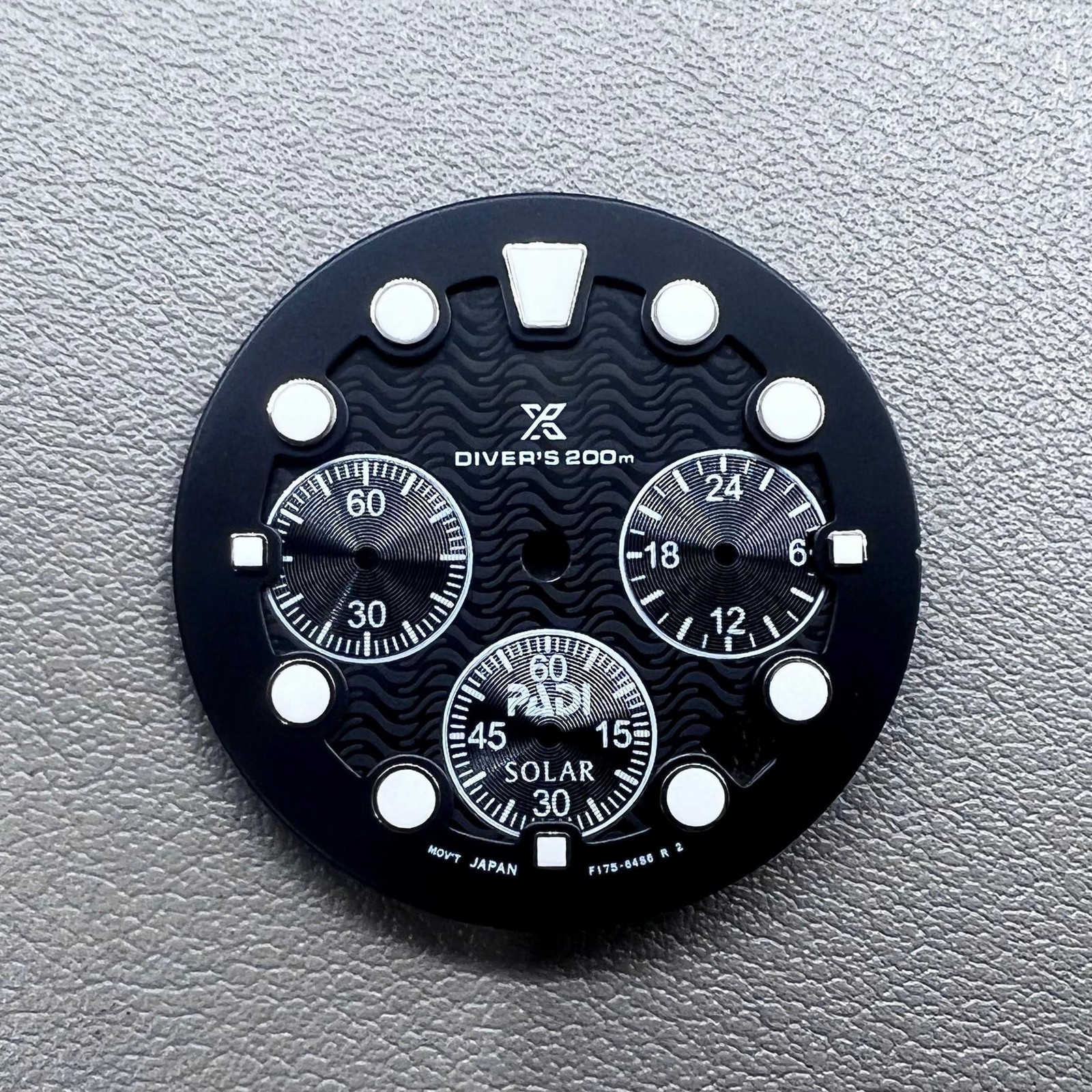 31mm Watch Dial Modified Black Green Luminous Single Calendar for VD53 Movement