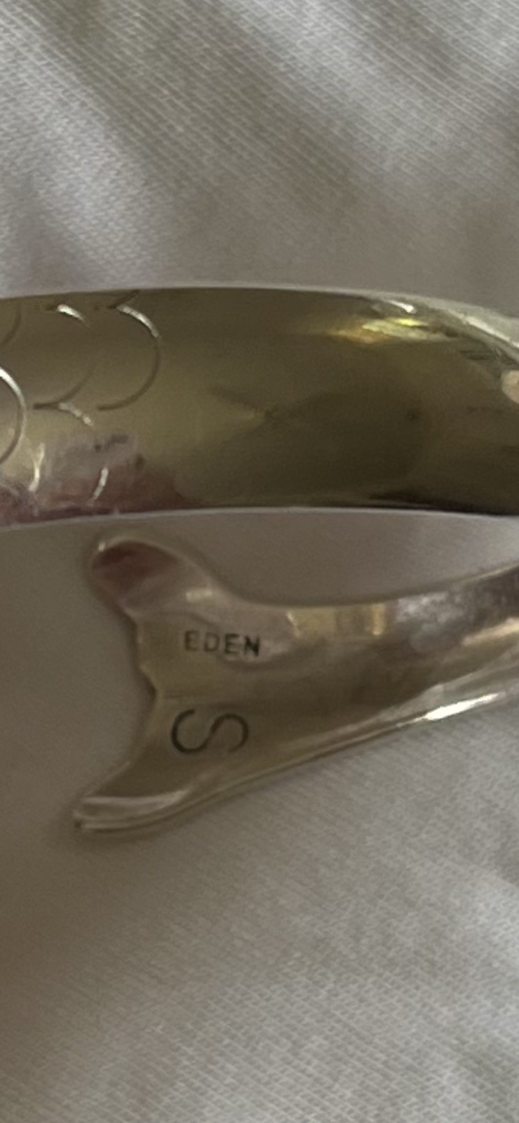 Eden Hand Arts Cape Cod Shiner Fish Cuff Bracelet Sterling Silver 14K Gold Eye