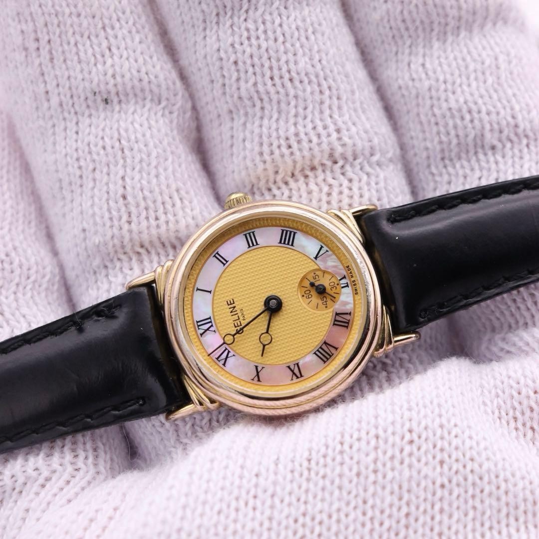 CELINE D2903-3 Small Seconds Watch 22mm New Battery Vintage Working