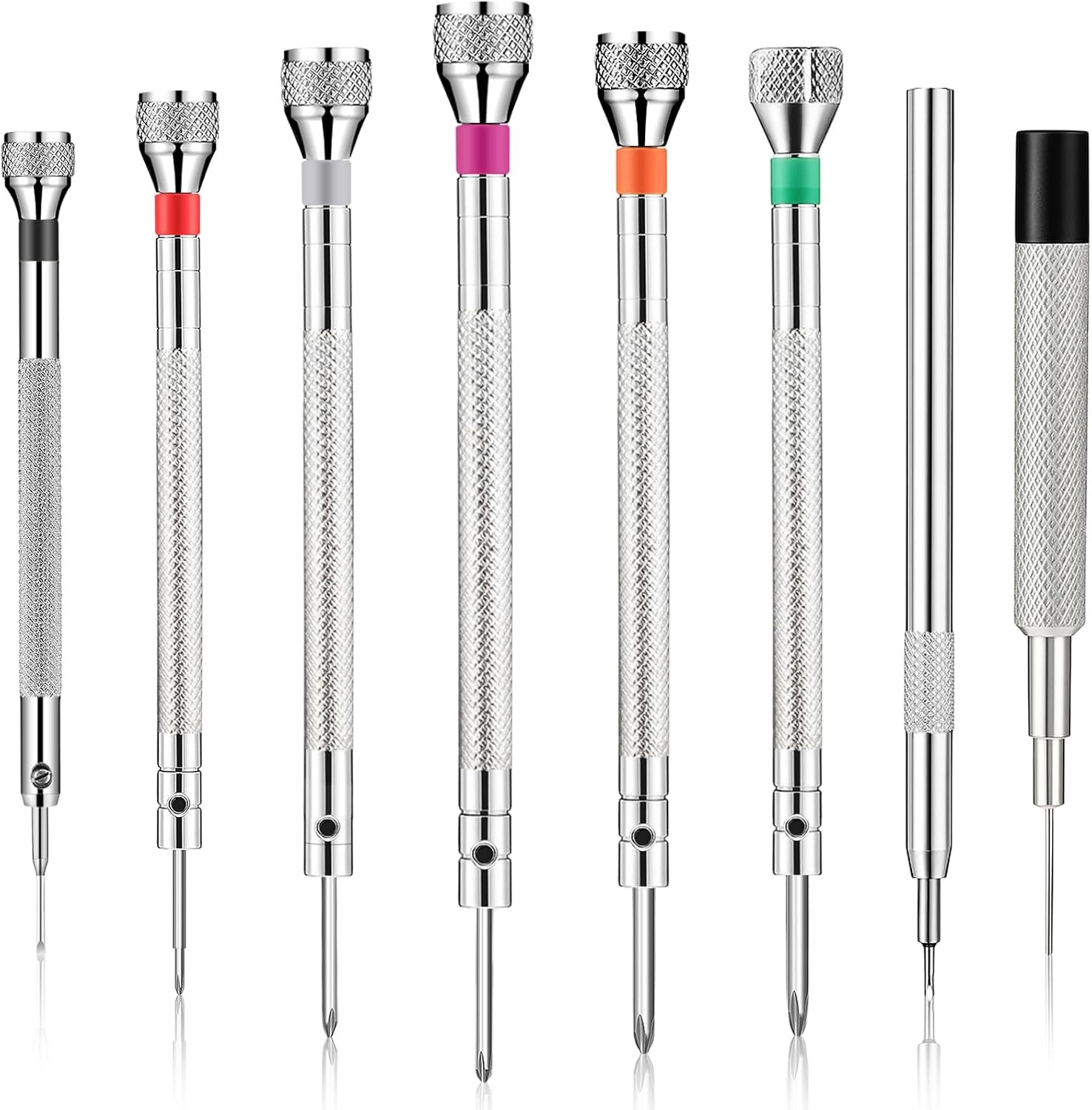 8Pcs Jewelers Micro Screwdriver Set, Flat Phillips for Watch Eyeglass Repair