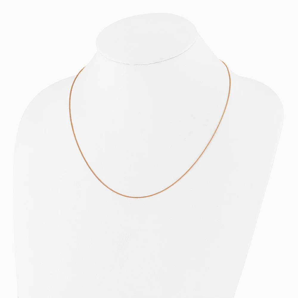 Sterling Silver Rose Gold-Plated Adjustable 1mm Spiga Chain Necklace 22″-30″