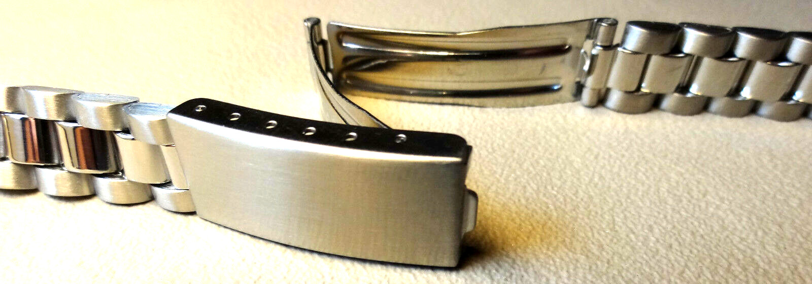 New Silver Tone Stainless Steel Adjustable Clasp 11mm 12mm 13mm 14mm Watch Band