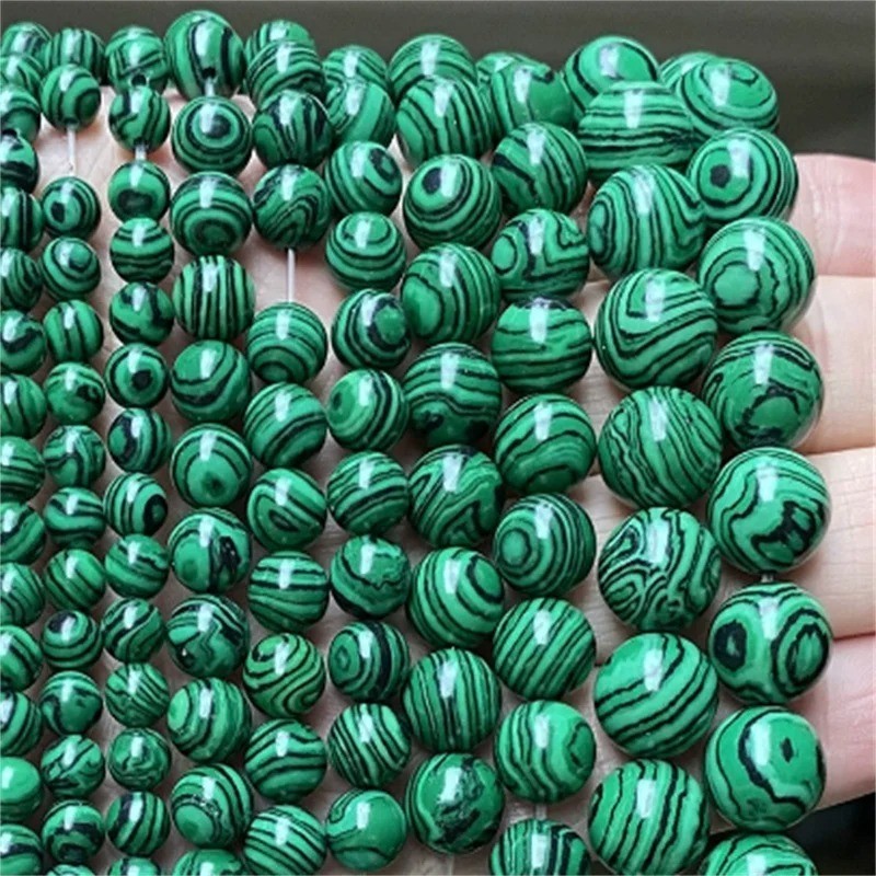Grade AAA Natural Malachite Gemstone Round Beads 4mm 6mm 8mm 10mm 12mm 15.5″