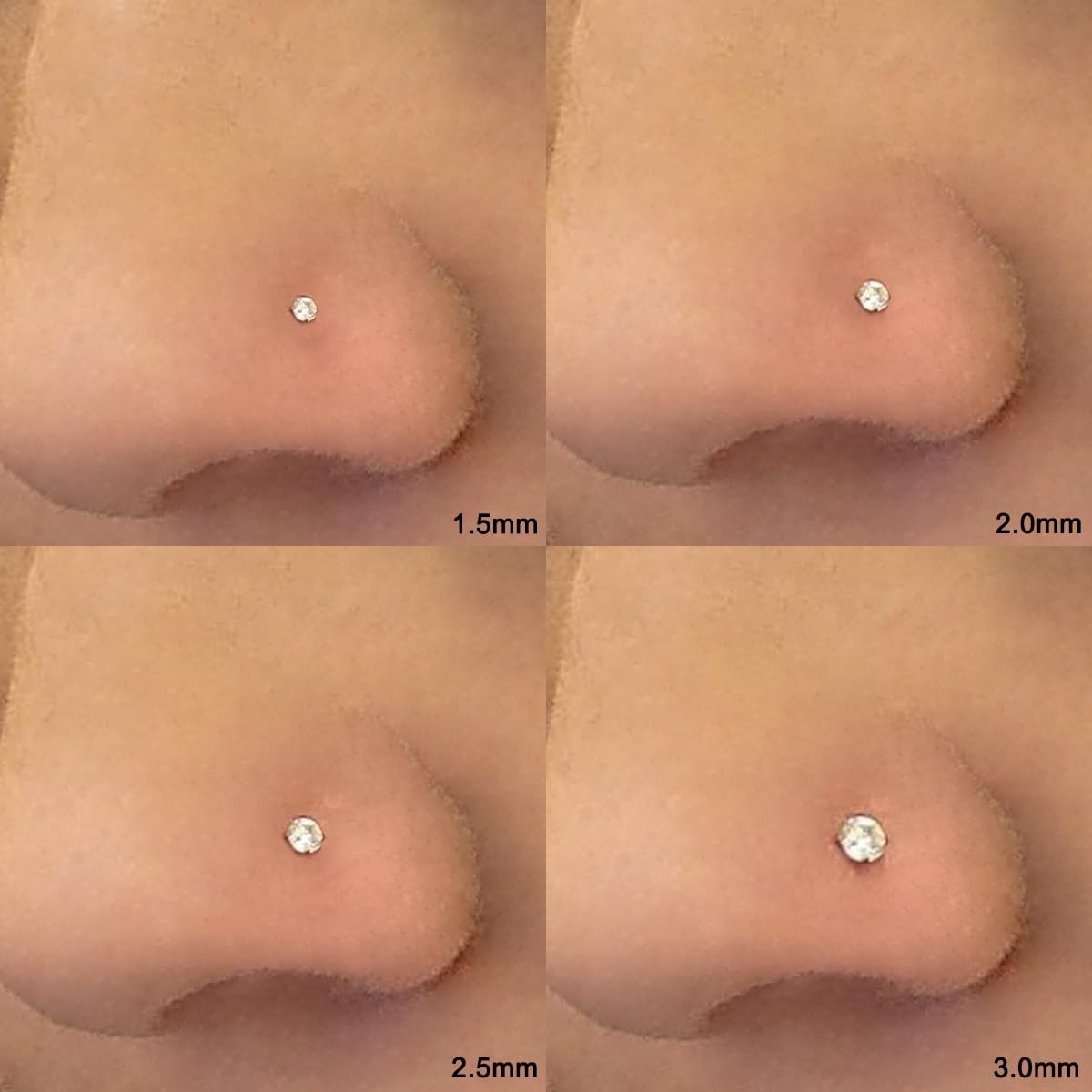 Accirrch Gold Nose Rings Studs Set for Women 20G/0.8mm, 20G L-Shaped