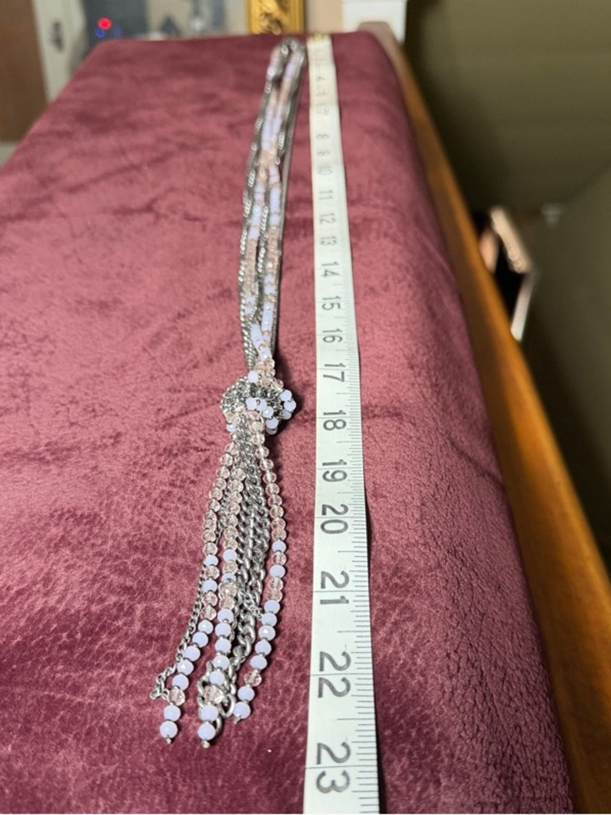 Simply Vera Wang Multi-Strand Gray and Pink Knot Pendant Necklace